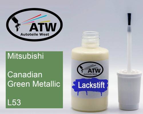 Mitsubishi, Canadian Green Metallic, L53: 20ml Lackstift, von ATW Autoteile West.